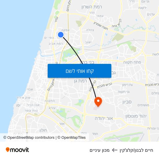 מפת חיים לבנון/קלצ'קין למכון עיניים