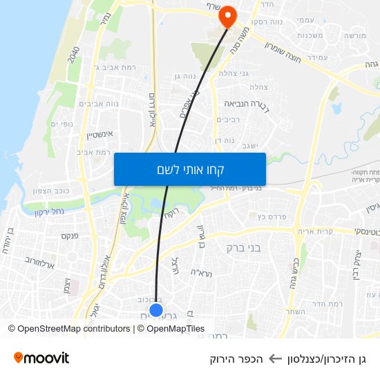 מפת גן הזיכרון/כצנלסון להכפר הירוק