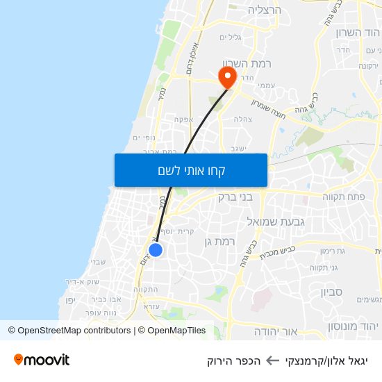 מפת יגאל אלון/קרמנצקי להכפר הירוק