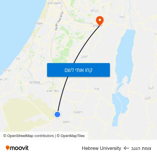 מפת צומת הנגב לHebrew University