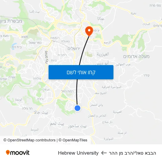 מפת הבבא סאלי/הרב מן ההר לHebrew University