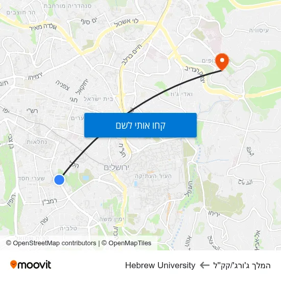 מפת המלך ג'ורג'/קק''ל לHebrew University