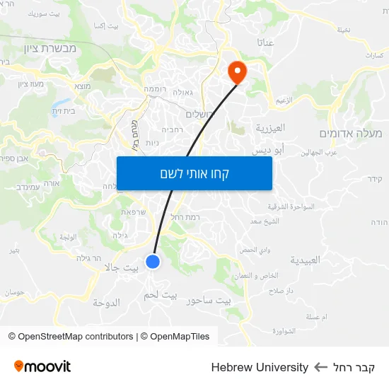 מפת קבר רחל לHebrew University