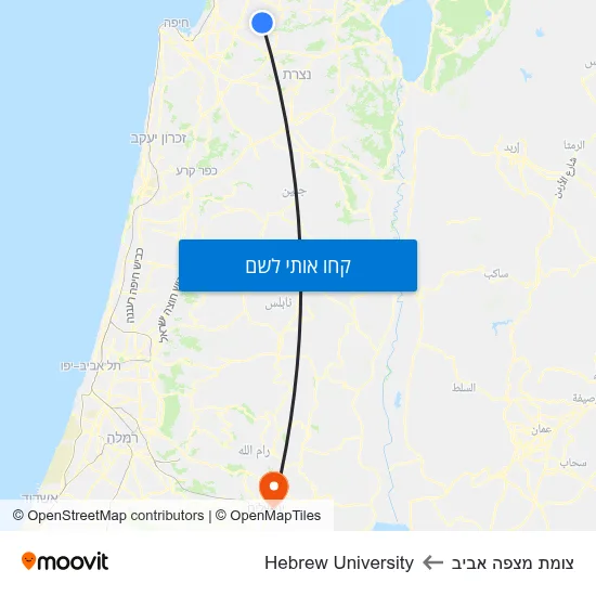 מפת צומת מצפה אביב לHebrew University