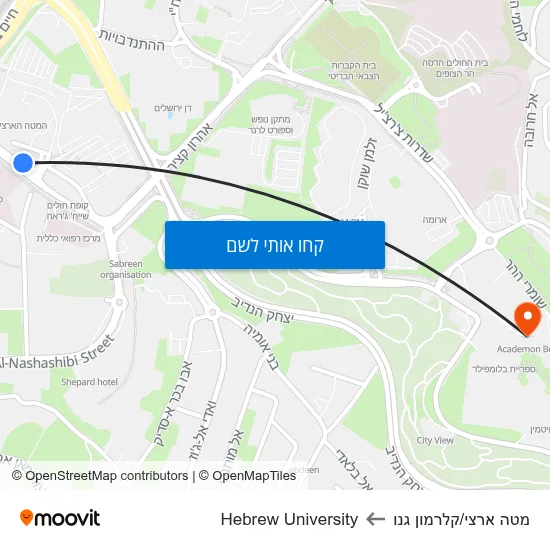 מפת מטה ארצי/קלרמון גנו לHebrew University
