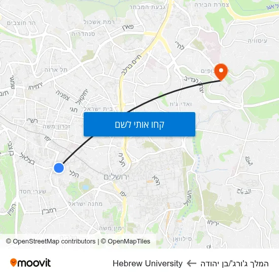 מפת המלך ג'ורג'/בן יהודה לHebrew University