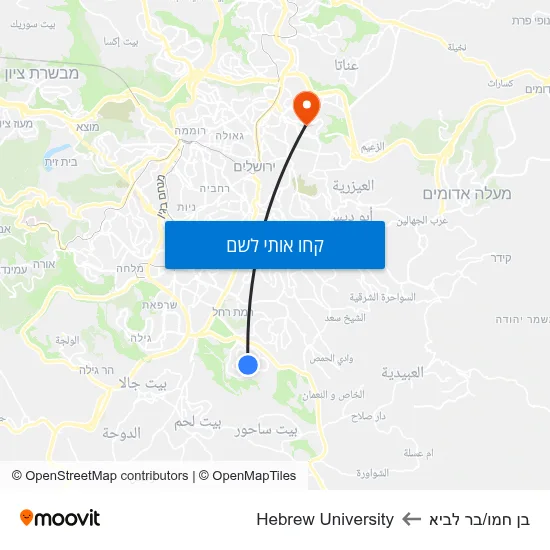 מפת בן חמו/בר לביא לHebrew University