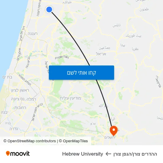 מפת ההדרים צורן/הגפן צורן לHebrew University