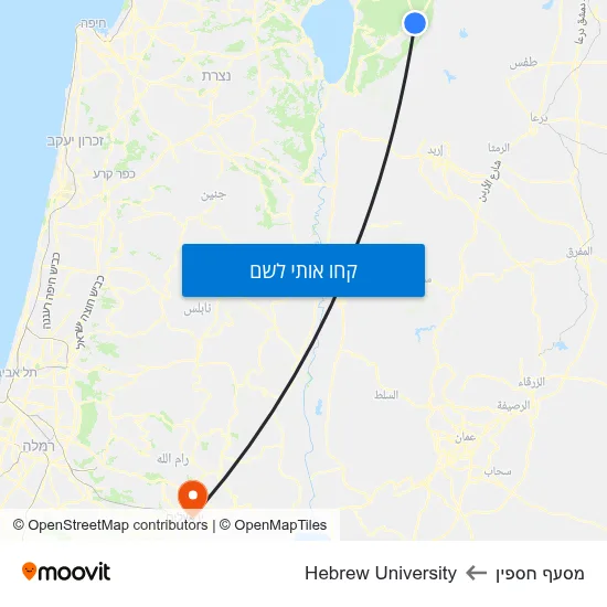 מפת מסעף חספין לHebrew University