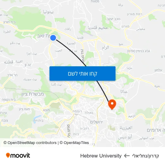מפת קדרון/נחליאלי לHebrew University