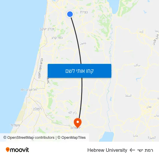מפת רמת ישי לHebrew University