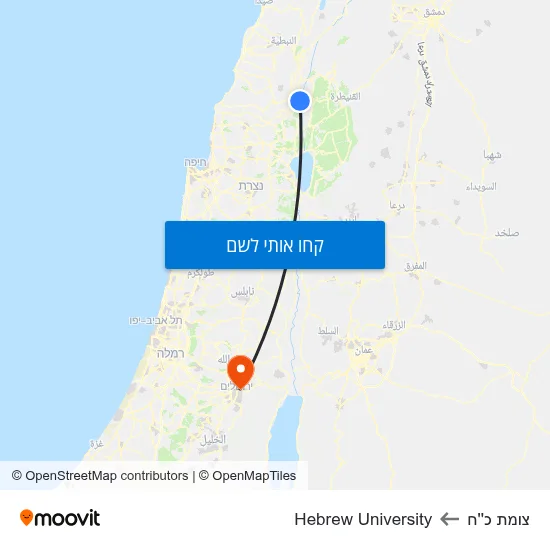 מפת צומת כ''ח לHebrew University