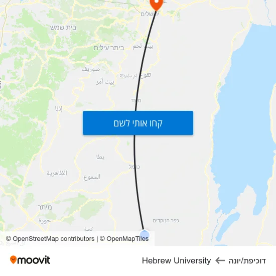 מפת דוכיפת/יונה לHebrew University