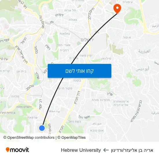 מפת אריה בן אליעזר/ורדינון לHebrew University