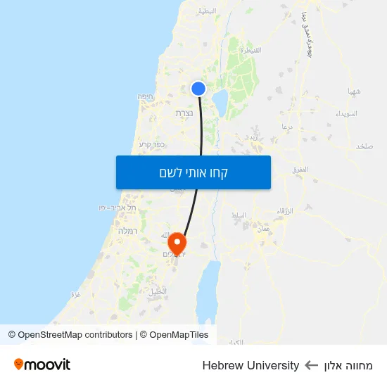 מפת מחווה אלון לHebrew University