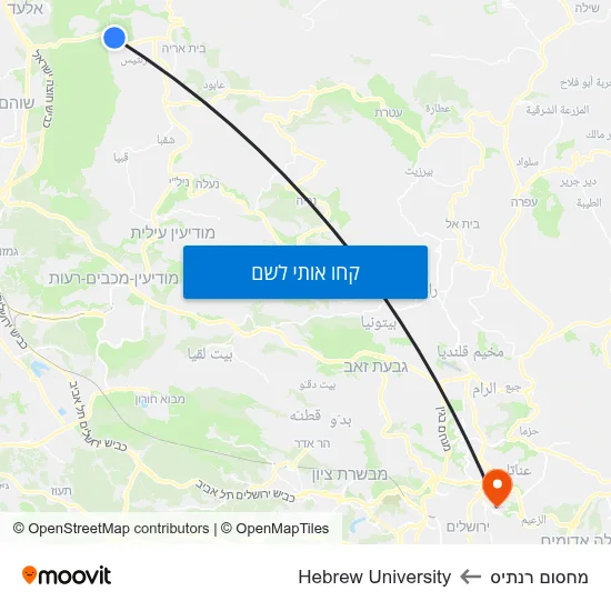 מפת מחסום רנתיס לHebrew University