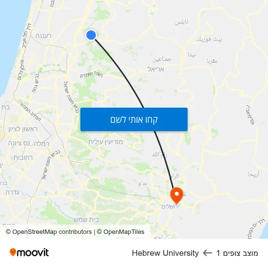 מפת מוצב צופים 1 לHebrew University