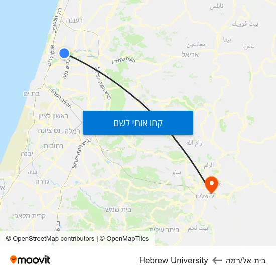 מפת בית אל/רמה לHebrew University