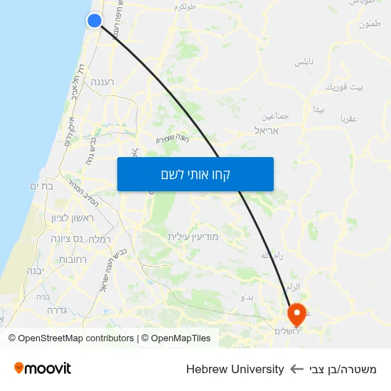 מפת משטרה/בן צבי לHebrew University
