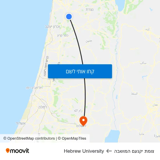 מפת צומת יקנעם המושבה לHebrew University