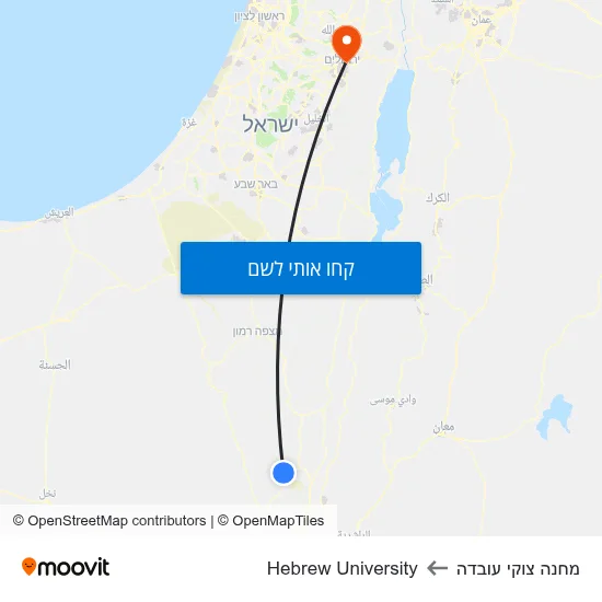 מפת מחנה צוקי עובדה לHebrew University