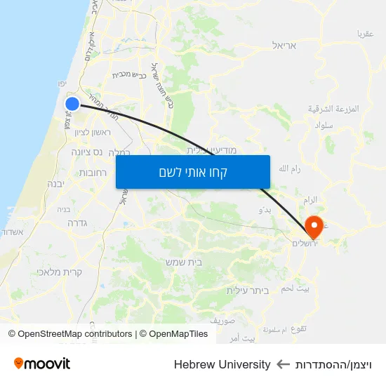 מפת ויצמן/ההסתדרות לHebrew University