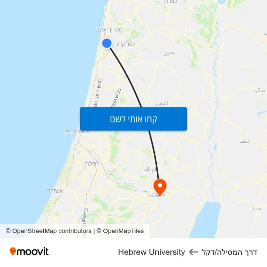 מפת דרך המסילה/דקל לHebrew University