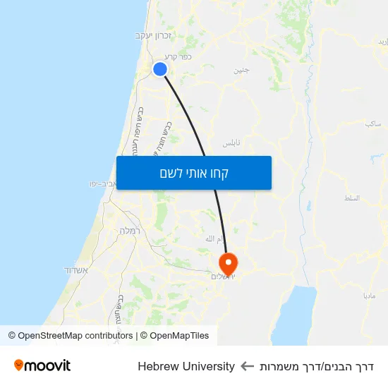 מפת דרך הבנים/דרך משמרות לHebrew University