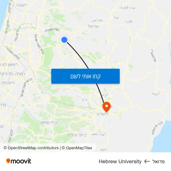 מפת פדואל לHebrew University