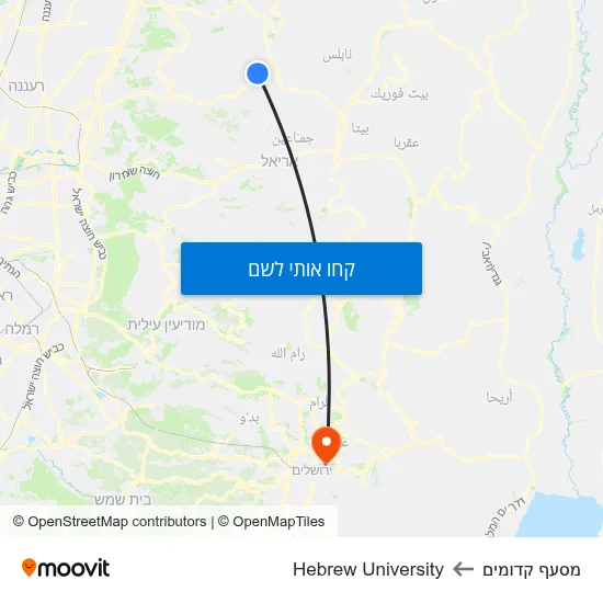 מפת מסעף קדומים לHebrew University