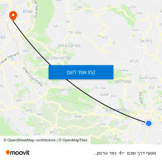 מפת מסוף דרך שכם לכפר טרומן..