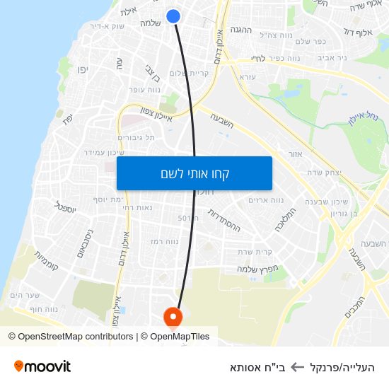 מפת העלייה/פרנקל לבי"ח אסותא