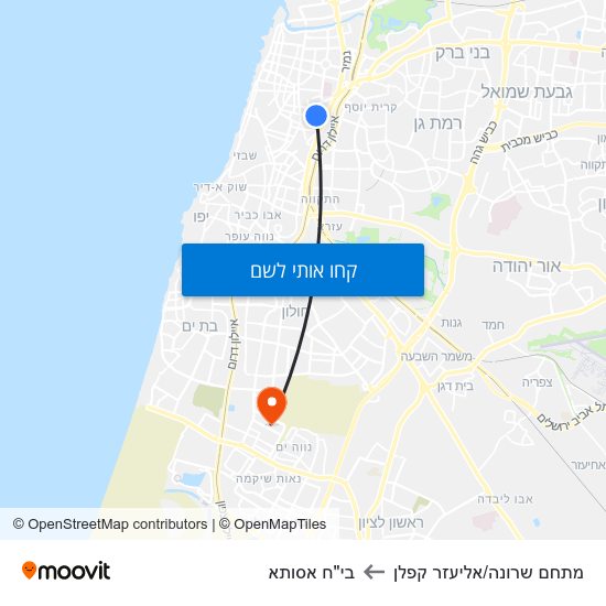 מפת מתחם שרונה/אליעזר קפלן לבי"ח אסותא