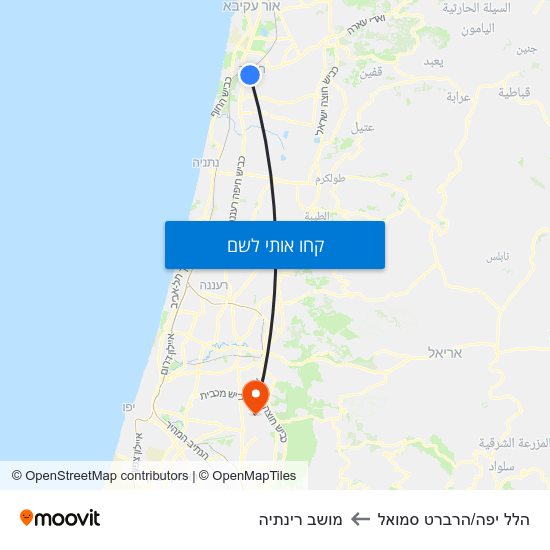 מפת הלל יפה/הרברט סמואל למושב רינתיה