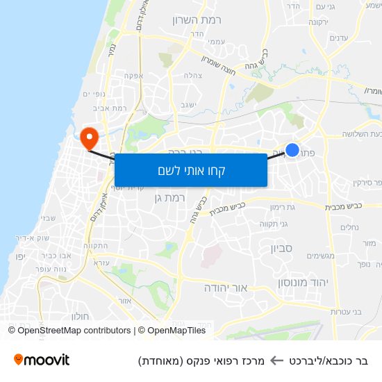 מפת בר כוכבא/ליברכט למרכז רפואי פנקס (מאוחדת)