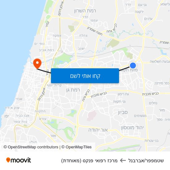 מפת שטמפפר/אברבנל למרכז רפואי פנקס (מאוחדת)