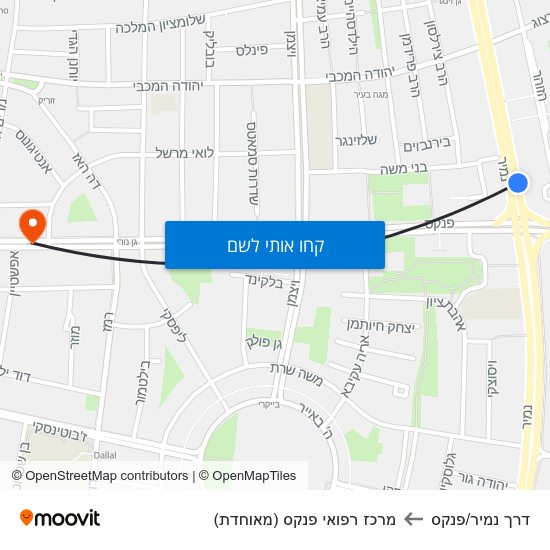 מפת דרך נמיר/פנקס למרכז רפואי פנקס (מאוחדת)