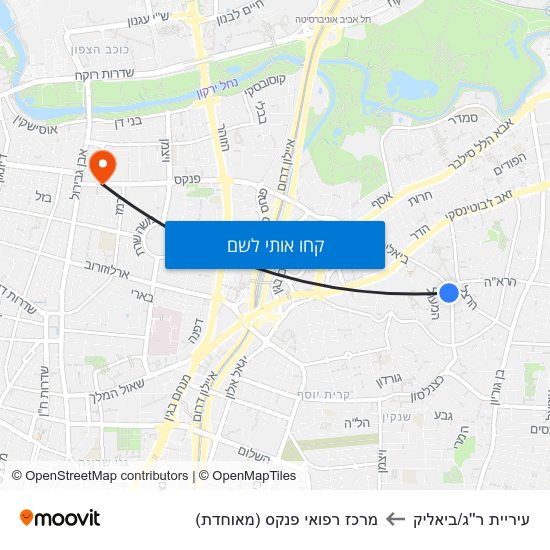 מפת עיריית ר''ג/ביאליק למרכז רפואי פנקס (מאוחדת)