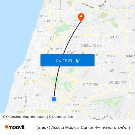 מפת המלאכה/המשביר לAssuta Medical Center (אסותא)