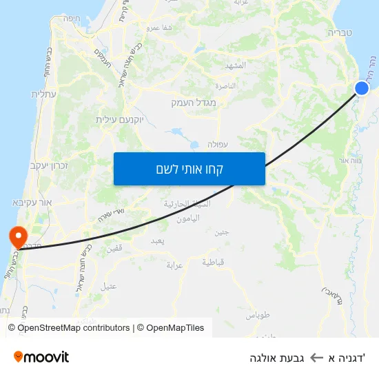 מפת 'דגניה א לגבעת אולגה