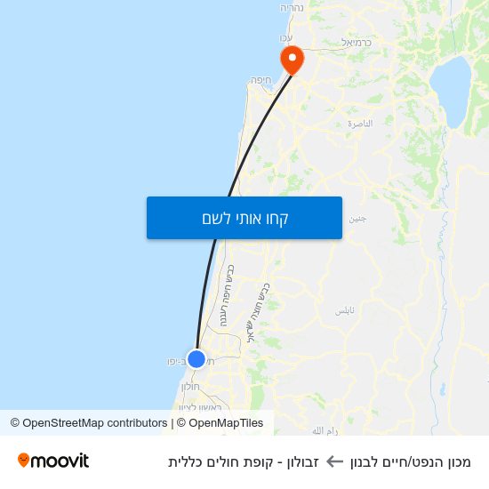 מפת מכון הנפט/חיים לבנון לזבולון - קופת חולים כללית