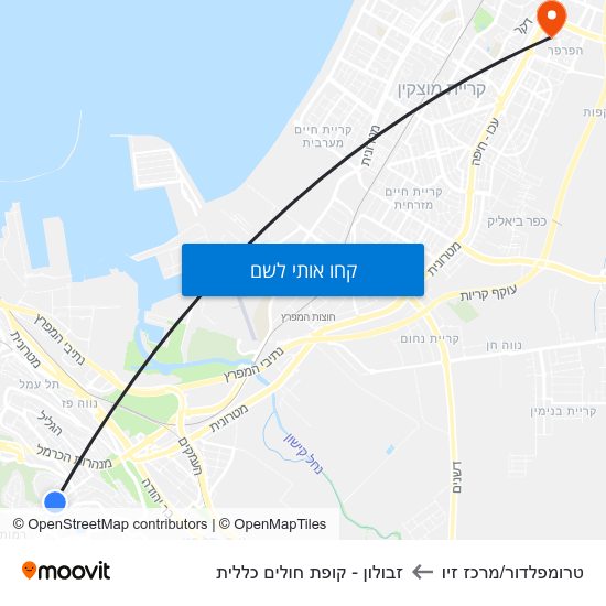 מפת טרומפלדור/מרכז זיו לזבולון - קופת חולים כללית