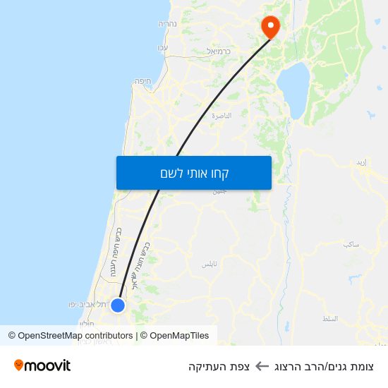 מפת צומת גנים/הרב הרצוג לצפת העתיקה