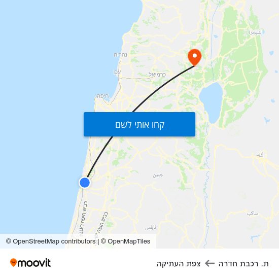 מפת ת. רכבת חדרה לצפת העתיקה