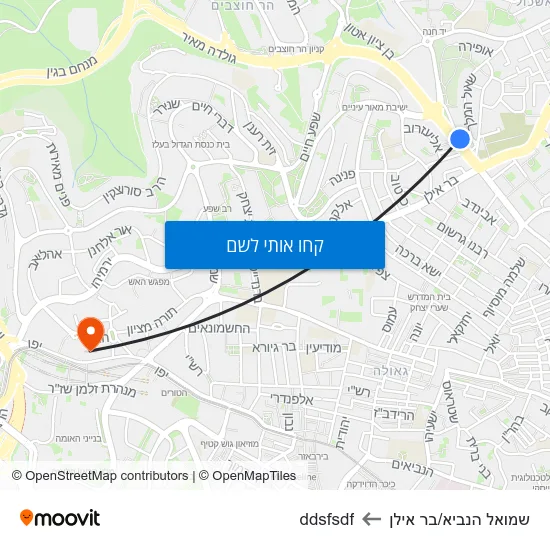 מפת שמואל הנביא/בר אילן לddsfsdf