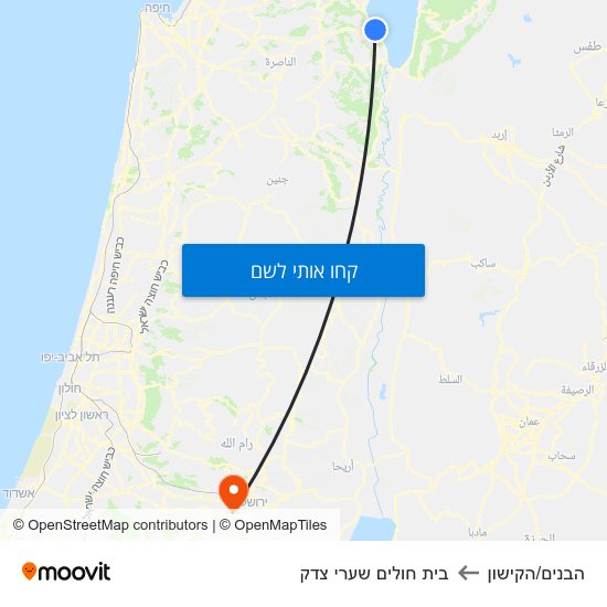 מפת הבנים/הקישון לבית חולים שערי צדק