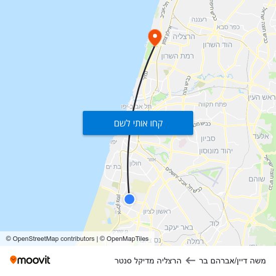 מפת משה דיין/אברהם בר להרצליה מדיקל סנטר