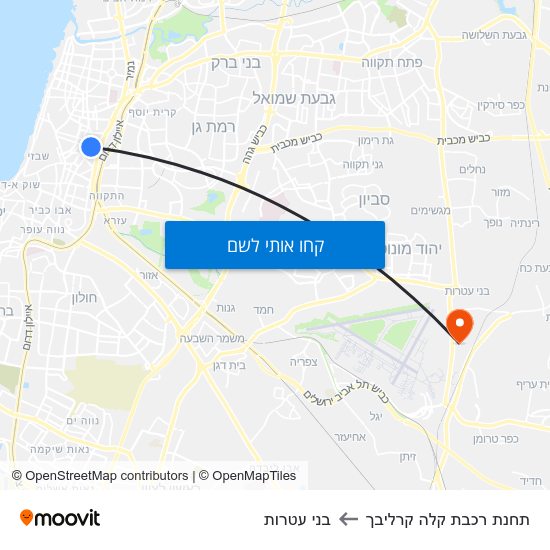 מפת תחנת רכבת קלה קרליבך לבני עטרות