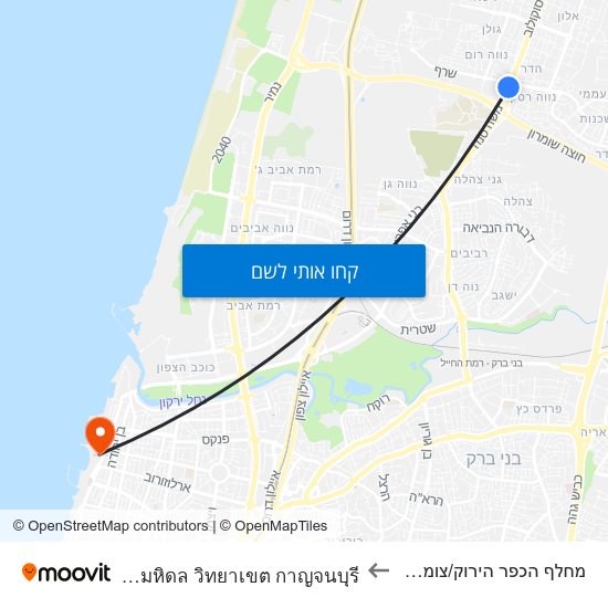 מפת מחלף הכפר הירוק/צומת הראשונים לมหาวิทยาลัยมหิดล วิทยาเขต กาญจนบุรี