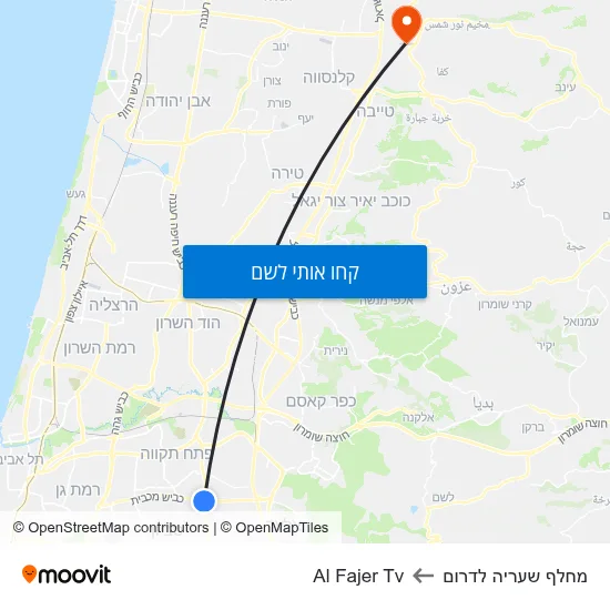 מפת מחלף שעריה לדרום לAl Fajer Tv